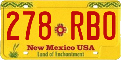 NM license plate 278RBO
