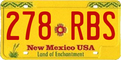 NM license plate 278RBS