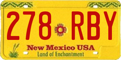 NM license plate 278RBY
