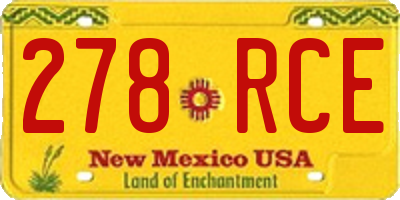 NM license plate 278RCE