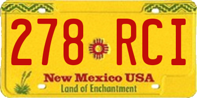 NM license plate 278RCI