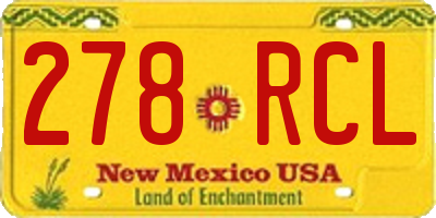 NM license plate 278RCL
