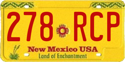 NM license plate 278RCP