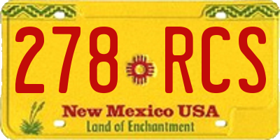 NM license plate 278RCS