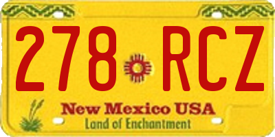 NM license plate 278RCZ