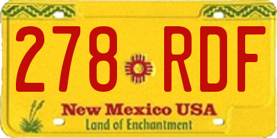 NM license plate 278RDF