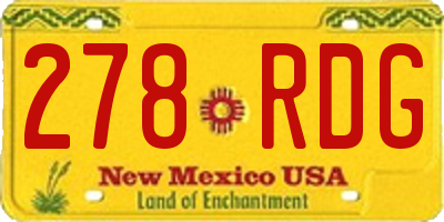 NM license plate 278RDG
