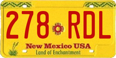 NM license plate 278RDL