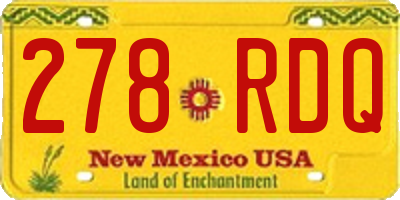 NM license plate 278RDQ