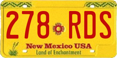 NM license plate 278RDS
