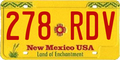 NM license plate 278RDV