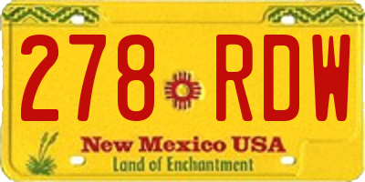 NM license plate 278RDW