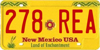 NM license plate 278REA