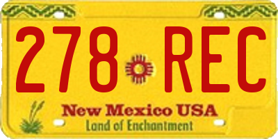 NM license plate 278REC