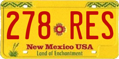 NM license plate 278RES