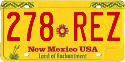 NM license plate 278REZ
