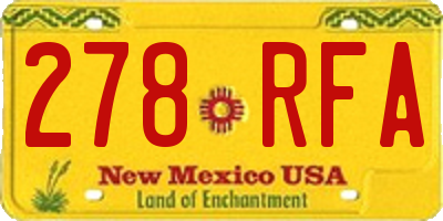 NM license plate 278RFA