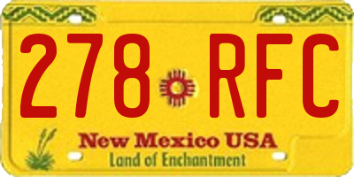 NM license plate 278RFC