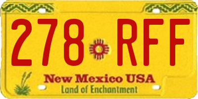 NM license plate 278RFF