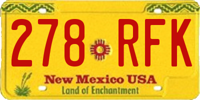 NM license plate 278RFK