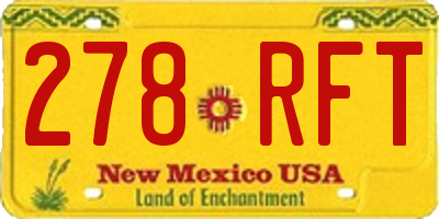 NM license plate 278RFT