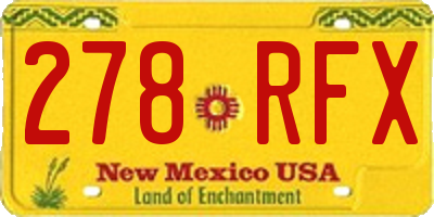 NM license plate 278RFX