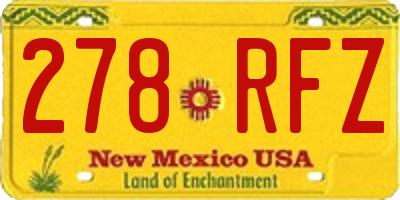 NM license plate 278RFZ
