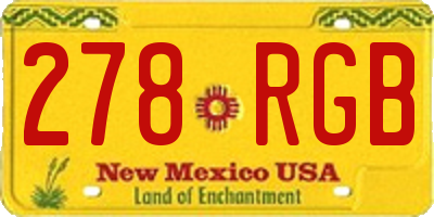 NM license plate 278RGB