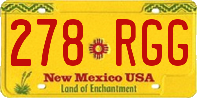 NM license plate 278RGG