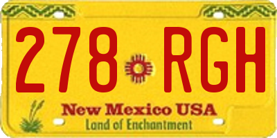 NM license plate 278RGH