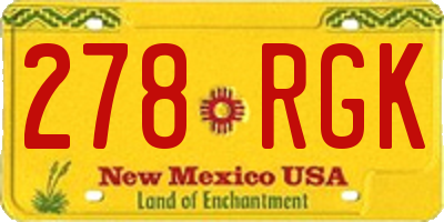 NM license plate 278RGK