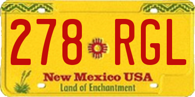 NM license plate 278RGL