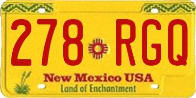 NM license plate 278RGQ