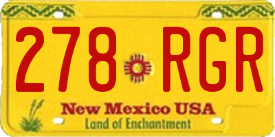 NM license plate 278RGR