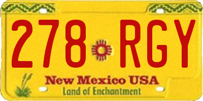 NM license plate 278RGY