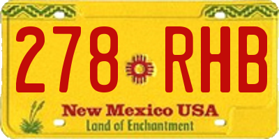 NM license plate 278RHB