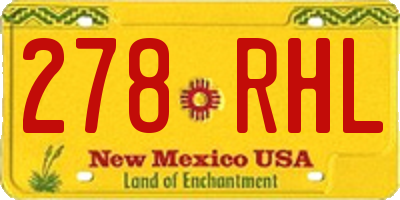 NM license plate 278RHL