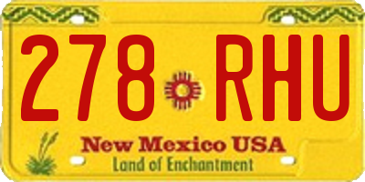 NM license plate 278RHU