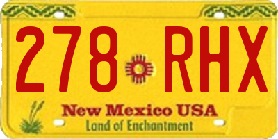 NM license plate 278RHX