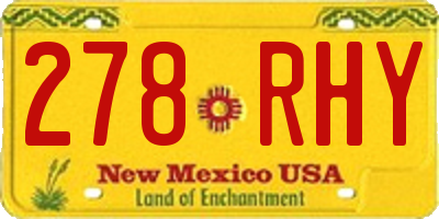 NM license plate 278RHY