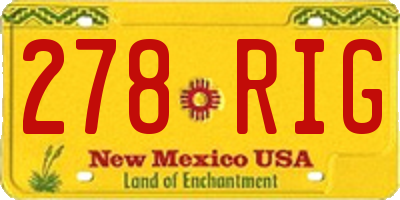 NM license plate 278RIG