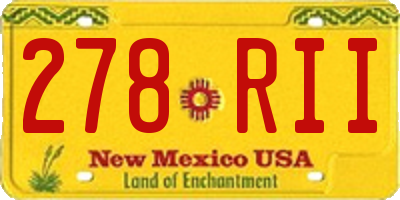 NM license plate 278RII