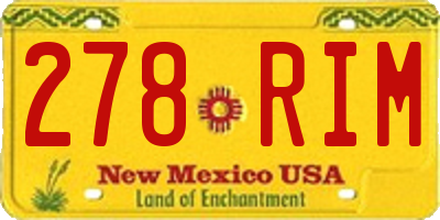 NM license plate 278RIM