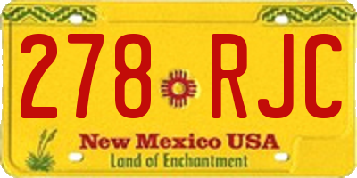 NM license plate 278RJC