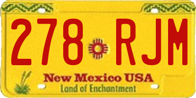 NM license plate 278RJM