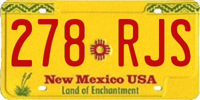 NM license plate 278RJS