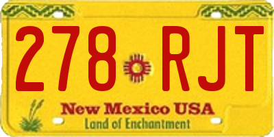 NM license plate 278RJT