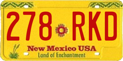 NM license plate 278RKD