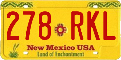 NM license plate 278RKL