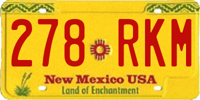 NM license plate 278RKM